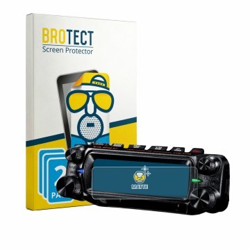 Vorderseite einer Produktverpackung mit dem Markenlogo BROTECT. Daneben ist das Gerät Yaesu FTM-310 mit dem zugehörigen Displa