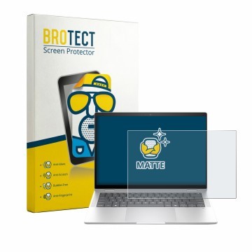 Face avant d’un emballage produit avec le logo de la marque BROTECT. À côté, l’appareil HP EliteBook X G1i 14