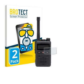 Vorderseite einer Produktverpackung mit dem Markenlogo BROTECT. Daneben ist das Gerät Motorola EVX S24 mit dem zugehörigen Dis