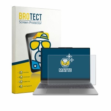 Parte frontal de un envase de producto con el logotipo de la marca BROTECT. Al lado se muestra el dispositivo Lenovo IdeaPad 5