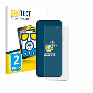 Parte frontal de un envase de producto con el logotipo de la marca BROTECT. Al lado se muestra el dispositivo Vivo V70 FE con 