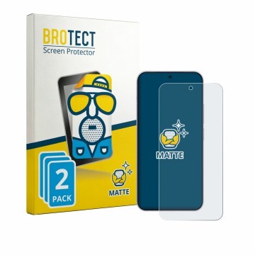 Parte frontal de un envase de producto con el logotipo de la marca BROTECT. Al lado se muestra el dispositivo Vivo X300 FE con