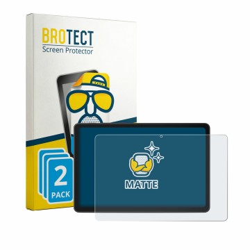 Parte frontal de un envase de producto con el logotipo de la marca BROTECT. Al lado se muestra el dispositivo Lenovo ThinkTab 