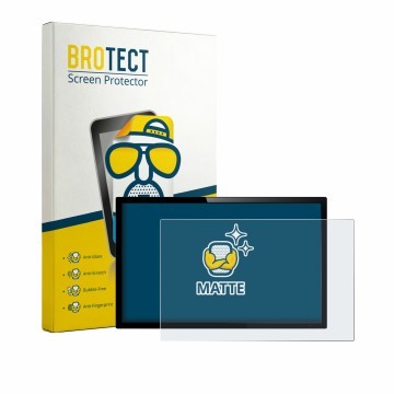 Parte frontal de un envase de producto con el logotipo de la marca BROTECT. Al lado se muestra el dispositivo con su protector