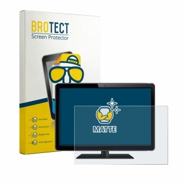 Front side of a product packaging with the brand logo BROTECT. Next to it is the device shown with the corresponding screen pr