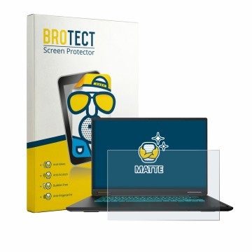 Parte frontal de un envase de producto con el logotipo de la marca BROTECT. Al lado se muestra el dispositivo Gigabyte Gaming 