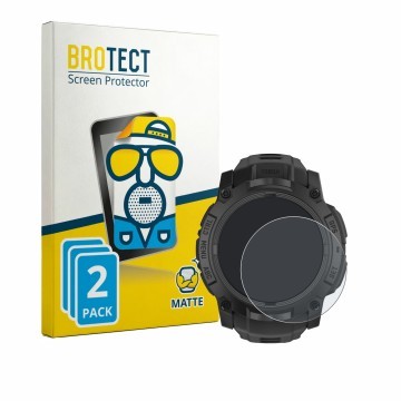 Front side of a product packaging with the brand logo BROTECT. Next to it is the device Garmin Instinct 3 Tactical Edition (50