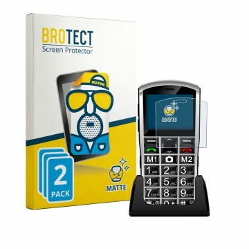 Front side of a product packaging with the brand logo BROTECT. Next to it is the device Artfone A400 Pro 4G shown with the cor