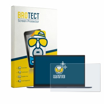 Front side of a product packaging with the brand logo BROTECT. Next to it is the device ASUS Vivobook 15 F1504 shown with the 