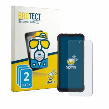 Vorderseite einer Produktverpackung mit dem Markenlogo BROTECT. Daneben ist das Gerät Cubot King Kong Power 5 mit dem zugehöri
