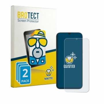 Parte frontal de un envase de producto con el logotipo de la marca BROTECT. Al lado se muestra el dispositivo realme Narzo 100