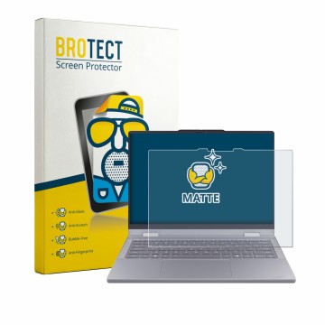 Front side of a product packaging with the brand logo BROTECT. Next to it is the device Lenovo ThinkBook 14 2-in-1 Gen 6 shown