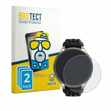 Face avant d’un emballage produit avec le logo de la marque BROTECT. À côté, l’appareil Amazfit Cheetah 2 Pro est représenté a