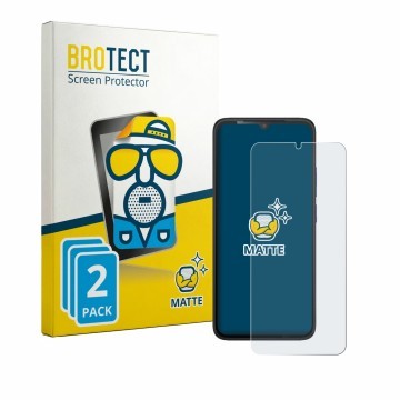 Parte frontal de un envase de producto con el logotipo de la marca BROTECT. Al lado se muestra el dispositivo TCL K70 SE con s