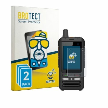 Parte frontale di una confezione del prodotto con il logo del marchio BROTECT. Accanto è raffigurato il dispositivo Uniwa F80S