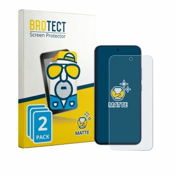 Face avant d’un emballage produit avec le logo de la marque BROTECT. À côté, l’appareil Oppo F33 Pro est représenté avec la pr