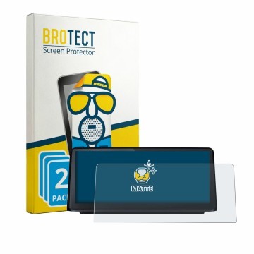 Front side of a product packaging with the brand logo BROTECT. Next to it is the device Ewaying BMW 3/4 Android Headunit 10.25
