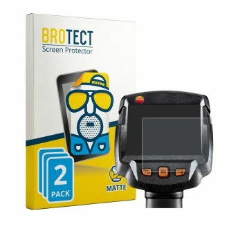Front side of a product packaging with the brand logo BROTECT. Next to it is the device Testo 872 shown with the corresponding