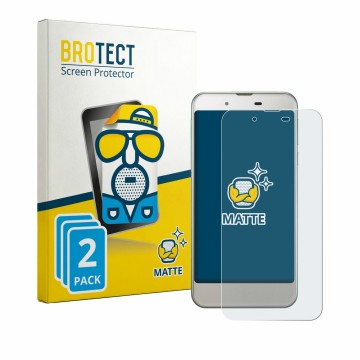 Front side of a product packaging with the brand logo BROTECT. Next to it is the device Sharp Aquos SHV37 shown with the corre