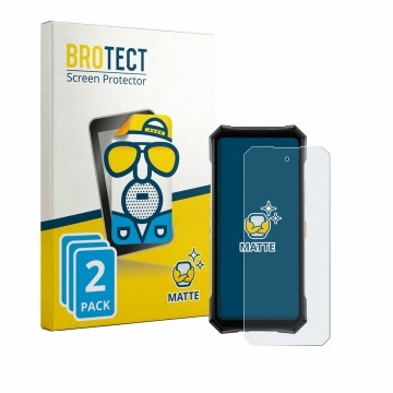 Parte frontal de un envase de producto con el logotipo de la marca BROTECT. Al lado se muestra el dispositivo Doogee S300 Pro 