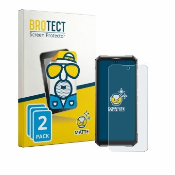 Front side of a product packaging with the brand logo BROTECT. Next to it is the device Doogee S200 Ultra shown with the corre