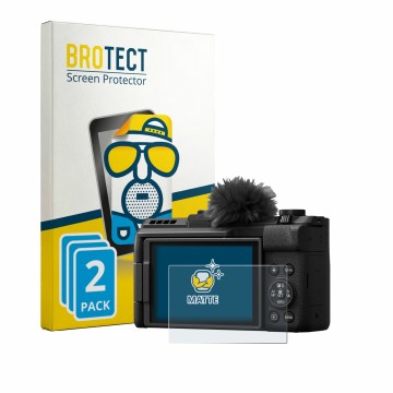 Vorderseite einer Produktverpackung mit dem Markenlogo BROTECT. Daneben ist das Gerät Canon PowerShot V1 Premium mit dem zugeh