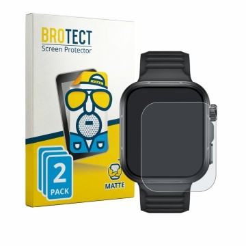 Front side of a product packaging with the brand logo BROTECT. Next to it is the device Huawei Watch Fit 5 Pro shown with the 