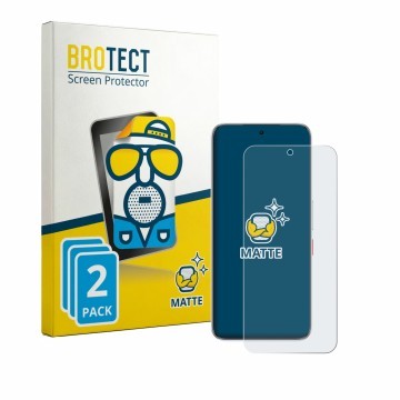 Parte frontal de un envase de producto con el logotipo de la marca BROTECT. Al lado se muestra el dispositivo ZTE Nubia Neo 5 