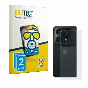 Vorderseite einer Produktverpackung mit dem Markenlogo BROTECT. Daneben ist das Gerät Motorola Razr Fold (Rückseite) mit dem z