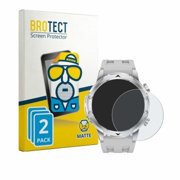 Face avant d’un emballage produit avec le logo de la marque BROTECT. À côté, l’appareil FitVigor Smartwatch 1.53