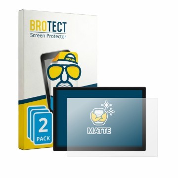 Front side of a product packaging with the brand logo BROTECT. Next to it is the device WetterOnline Home 4 shown with the cor