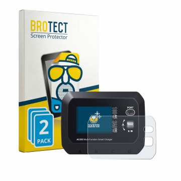 Parte frontal de un envase de producto con el logotipo de la marca BROTECT. Al lado se muestra el dispositivo SkyRc Q100 Neo c