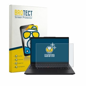 Parte frontale di una confezione del prodotto con il logo del marchio BROTECT. Accanto è raffigurato il dispositivo Lenovo Thi