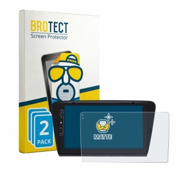Vorderseite einer Produktverpackung mit dem Markenlogo BROTECT. Daneben ist das Gerät Dynavin D9-7 Premium Flex mit dem zugehö
