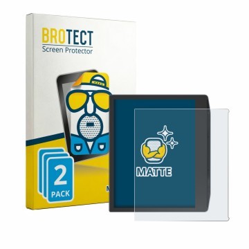 Parte frontal de un envase de producto con el logotipo de la marca BROTECT. Al lado se muestra el dispositivo PocketBook Era L