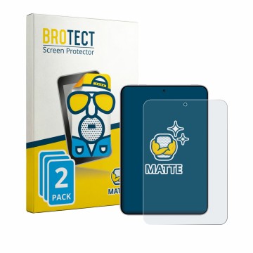 Parte frontal de un envase de producto con el logotipo de la marca BROTECT. Al lado se muestra el dispositivo Oppo Pad Mini co