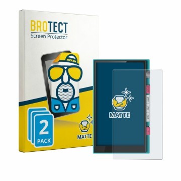 Face avant d’un emballage produit avec le logo de la marque BROTECT. À côté, l’appareil Hiby Digital M500 est représenté avec 