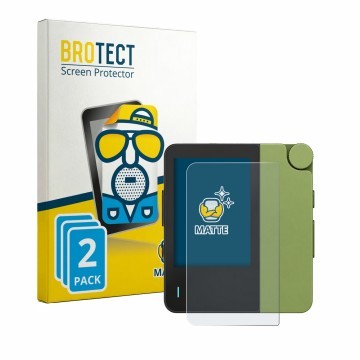 Front side of a product packaging with the brand logo BROTECT. Next to it is the device Hiby W4 shown with the corresponding s