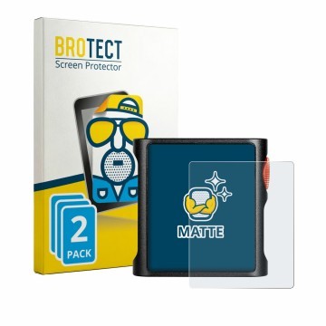 Parte frontal de un envase de producto con el logotipo de la marca BROTECT. Al lado se muestra el dispositivo Shanling M0 Pura