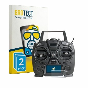 Face avant d’un emballage produit avec le logo de la marque BROTECT. À côté, l’appareil Graupner MZ-10 HOTT est représenté ave