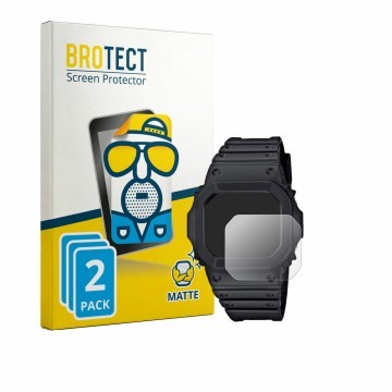 Parte frontale di una confezione del prodotto con il logo del marchio BROTECT. Accanto è raffigurato il dispositivo Casio G-Sh