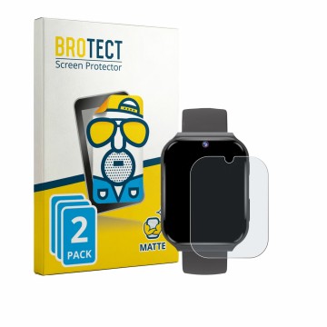 Vorderseite einer Produktverpackung mit dem Markenlogo BROTECT. Daneben ist das Gerät pmstuy Kids Smartwatch 1.83