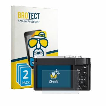 Parte frontale di una confezione del prodotto con il logo del marchio BROTECT. Accanto è raffigurato il dispositivo Panasonic 