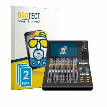Parte frontale di una confezione del prodotto con il logo del marchio BROTECT. Accanto è raffigurato il dispositivo Yamaha DM3