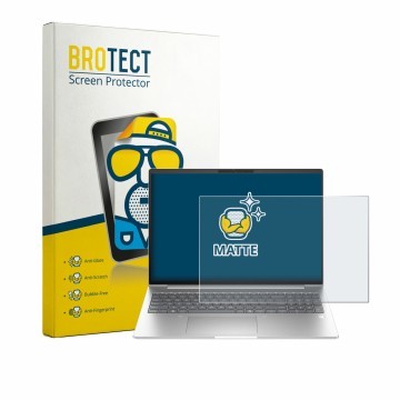 Parte frontal de un envase de producto con el logotipo de la marca BROTECT. Al lado se muestra el dispositivo HP EliteBook 6 G
