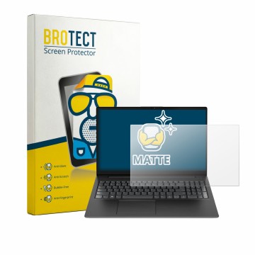 Face avant d’un emballage produit avec le logo de la marque BROTECT. À côté, l’appareil Lenovo V15 7915 est représenté avec la