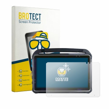 Parte frontal de un envase de producto con el logotipo de la marca BROTECT. Al lado se muestra el dispositivo DT Research DT31