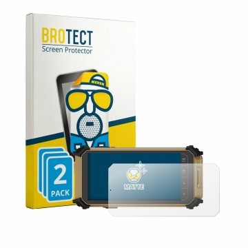 Parte frontal de un envase de producto con el logotipo de la marca BROTECT. Al lado se muestra el dispositivo DT Research DT36