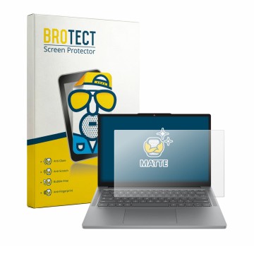 Face avant d’un emballage produit avec le logo de la marque BROTECT. À côté, l’appareil Lenovo Chromebook m Gen 11 14