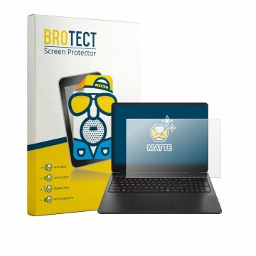 Parte frontal de un envase de producto con el logotipo de la marca BROTECT. Al lado se muestra el dispositivo HP HyperX Omen 1